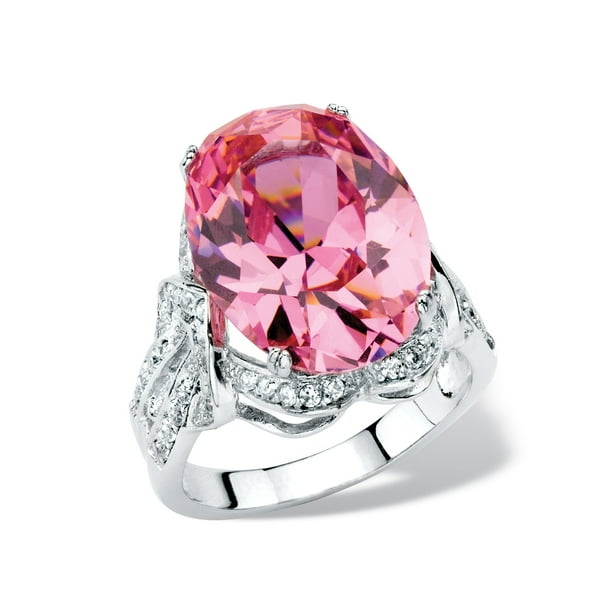 Round Pink Faceted Bi-Colored Tourmaline Gemstone Silver Woman Ring Size 6-10 